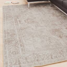Kukoon Distressed Beige Soft Chenille Washable Living Room Area Rug - Size: 80 cm x 150 cm - thumbnail 1