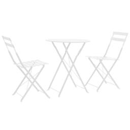 Berkfield Home 3 Piece Bistro Set Steel White - thumbnail 1