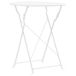 Berkfield Home 3 Piece Bistro Set Steel White - thumbnail 2