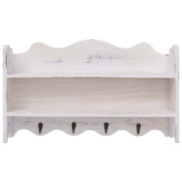 Berkfield Home Wall Mounted Coat Rack White 50x10x30 cm Wood - Size: 50 x 10 x 30 cm - thumbnail 3