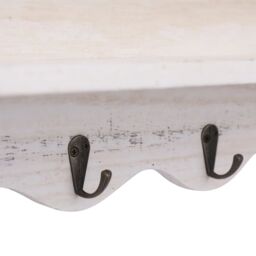 Berkfield Home Wall Mounted Coat Rack White 50x10x30 cm Wood - Size: 50 x 10 x 30 cm - thumbnail 5