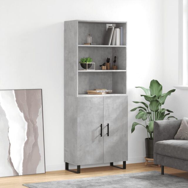 Berkfield Home Highboard Concrete Grey 69.5x34x180 cm Engineered Wood - image 1