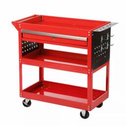 Dprodo 3 Tier Tool Cart with Drawers, 150KG Capacity in Red - Size: 600mm