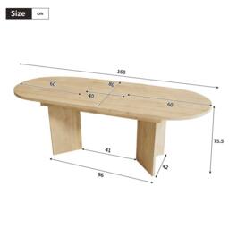 ModernLuxe Modern oval extendable dining table 120-160cm for 4-6 people in Natural - thumbnail 6