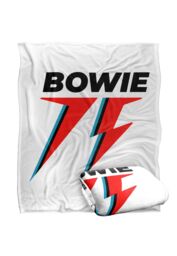 David Bowie 75 Logo Silky Touch Super Soft Throw Blanket 152 X 127 cm in White - thumbnail 2