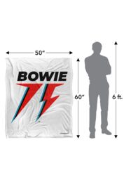 David Bowie 75 Logo Silky Touch Super Soft Throw Blanket 152 X 127 cm in White - thumbnail 5