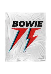 David Bowie 75 Logo Silky Touch Super Soft Throw Blanket 152 X 127 cm in White - thumbnail 1