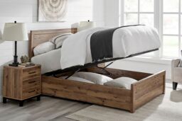 Time4sleep Brookes Wooden Ottoman Storage - Bed Frame in Light Oak - Size: Double - thumbnail 3
