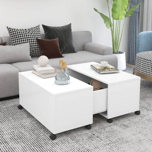 Berkfield Home Coffee Table White 75x75x38 cm Engineered Wood - Size: 75 x 75 x 38 cm - image 1