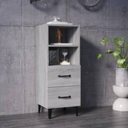 Berkfield Home Sideboard Grey Sonoma 34.5x34x90 cm Engineered Wood - thumbnail 2