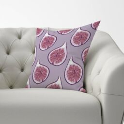 Warren Reed - Designer Modern Fig Pattern Cushions in Purple - Size: 60 cm x 60 cm - thumbnail 2