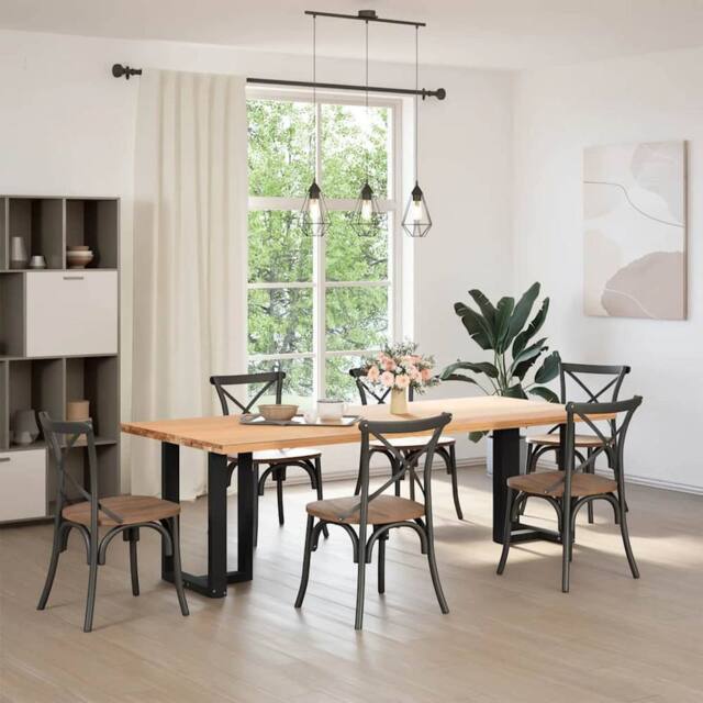 Berkfield Home Dining Table Legs T-Shaped¬†2 pcs Black 60x35x(72-73) cm Steel - image 1