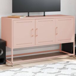 Berkfield Home TV Cabinet Pink 100.5x39x60.5 cm Steel - thumbnail 1