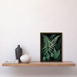 Artery8 Ernst Haeckel Style Fern Fronds Botanical Detailed Artwork Framed Wall Art Print A4 in Brown - thumbnail 2