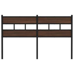 Berkfield Home Headboard Brown Oak 135 cm Steel & Engineered Wood - thumbnail 3