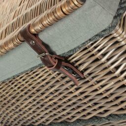 Red Hamper 72cm Antique Wash Rope Handled Grey Cotton Lined Wicker Trunk - thumbnail 3