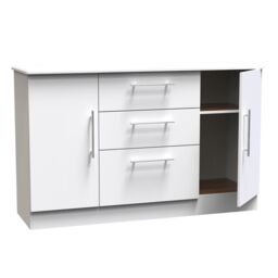 Ready Assembled 2 U Carlton 2 Door 3 Drawer Sideboard (Ready Assembled) in White - Size: Large - thumbnail 6