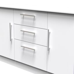 Ready Assembled 2 U Carlton 2 Door 3 Drawer Sideboard (Ready Assembled) in White - Size: Large - thumbnail 4