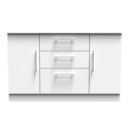 Ready Assembled 2 U Carlton 2 Door 3 Drawer Sideboard (Ready Assembled) in White - Size: Large - thumbnail 1