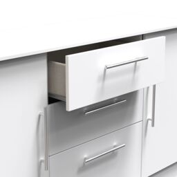 Ready Assembled 2 U Carlton 2 Door 3 Drawer Sideboard (Ready Assembled) in White - Size: Large - thumbnail 7