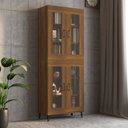 Berkfield Home Hanging Wall Cabinet Brown Oak 69.5x34x90 cm - thumbnail 8