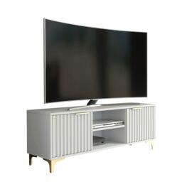 Creative Furniture Tide Crest TV Unit Gold 120cm - Modern Fluted Design in Grey or White - thumbnail 6