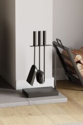 Home Discount Fire Vida 4 Piece Aston Companion Set Fireplace Tool Set in Black - thumbnail 2