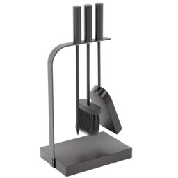 Home Discount Fire Vida 4 Piece Aston Companion Set Fireplace Tool Set in Black - thumbnail 8