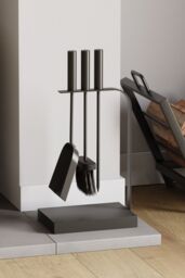 Home Discount Fire Vida 4 Piece Aston Companion Set Fireplace Tool Set in Black - thumbnail 1