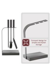 Home Discount Fire Vida 4 Piece Aston Companion Set Fireplace Tool Set in Black - thumbnail 6