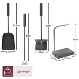 Home Discount Fire Vida 4 Piece Aston Companion Set Fireplace Tool Set in Black - thumbnail 3