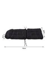 H&O Direct 110CM x 48CM Outdoor Waterproof Tufted Swing Seat Cushion in Black - Size: 110 cm x 48 cm - thumbnail 4