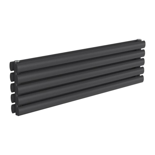 Bathroom Kingdom Nevah Anthracite Double Oval Radiator 295x1000 in Grey - image 1