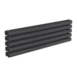 Bathroom Kingdom Nevah Anthracite Double Oval Radiator 295x1000 in Grey - thumbnail 1