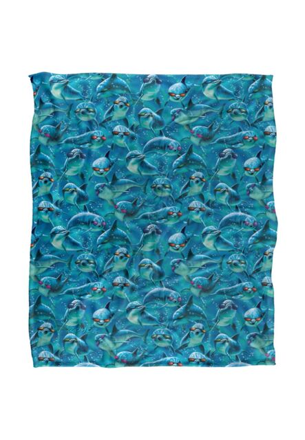 JQ Licensing Royce Mcclure Mod Squad Dolphin Sunglasses Pattern Silky Touch Super Soft Throw Blanket 152 X 127 cm in White - image 1