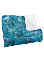 JQ Licensing Royce Mcclure Mod Squad Dolphin Sunglasses Pattern Silky Touch Super Soft Throw Blanket 152 X 127 cm in White - thumbnail 3