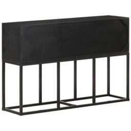 Berkfield Home Sideboard 115x30x76 cm Solid Mango Wood in Black - Size: 115 x 30 x 76 cm - thumbnail 3