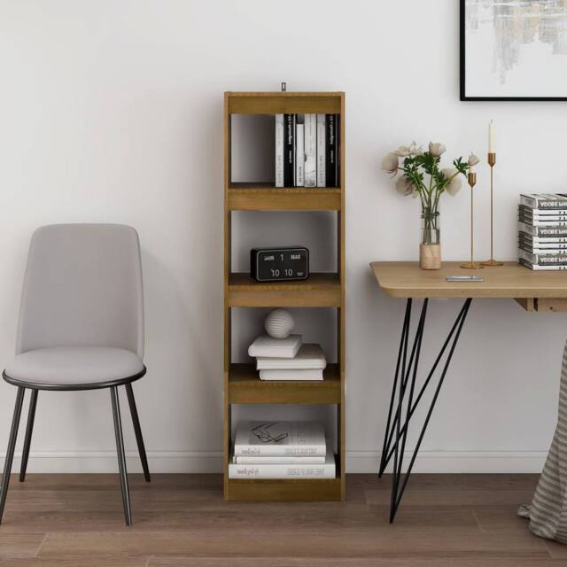 Berkfield Home Classic Book Cabinet Room Divider Honey Brown 40x30x135.5 cm Pinewood - image 1