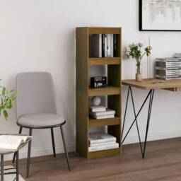 Berkfield Home Classic Book Cabinet Room Divider Honey Brown 40x30x135.5 cm Pinewood - thumbnail 2