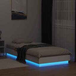 Berkfield Home Bed Frame without Mattress with LED Lights White 100x200 cm - thumbnail 5