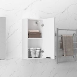 Berkfield Home Wall-mounted Bathroom Cabinet White 32x20x67 cm - Size: 32 x 20 x 67 cm - thumbnail 4