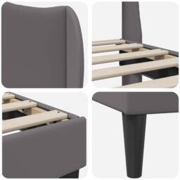 Berkfield Home Bed Frame with Headboard Grey 180 x 200 cm Faux Leather - thumbnail 7