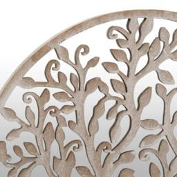 Berkfield Home Garden Mirror Sand 40x2.5 cm Iron Round for Outdoor Use in Beige - thumbnail 5