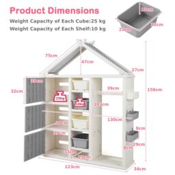 Costway Costume Storage Closet Children Pretend Dresser Armoire Closet-Grey in Grey - thumbnail 2