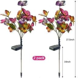 Kelvenix Solar Butterfly Flower LED Garden Stake Pathway Lights in Pink - thumbnail 2