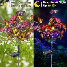 Kelvenix Solar Butterfly Flower LED Garden Stake Pathway Lights in Pink - thumbnail 3