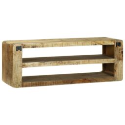 Berkfield Home TV Cabinet 100x32x36 cm Solid Wood Mango in Brown - Size: 100 x 32 x 36 cm - thumbnail 5