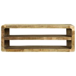 Berkfield Home TV Cabinet 100x32x36 cm Solid Wood Mango in Brown - Size: 100 x 32 x 36 cm - thumbnail 3
