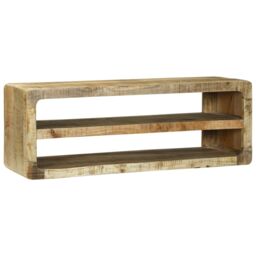 Berkfield Home TV Cabinet 100x32x36 cm Solid Wood Mango in Brown - Size: 100 x 32 x 36 cm - thumbnail 1