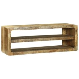 Berkfield Home TV Cabinet 100x32x36 cm Solid Wood Mango in Brown - Size: 100 x 32 x 36 cm - thumbnail 2